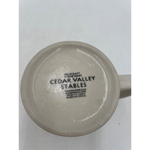Cedar Valley Stables Horse-Themed Folkcraft Stoneware Mug 2001 - Picture 4 of 5